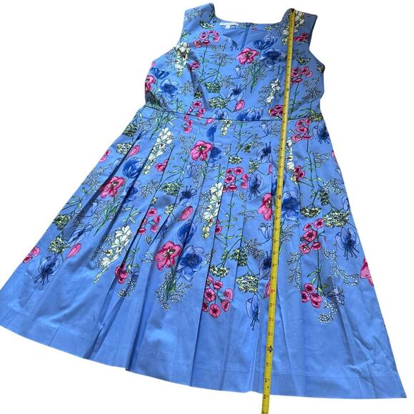 RSVP By Talbots Fit & Flare Blue Floral Cottagecore Dress w/ Scallop Neck Line - Picture 6 of 11